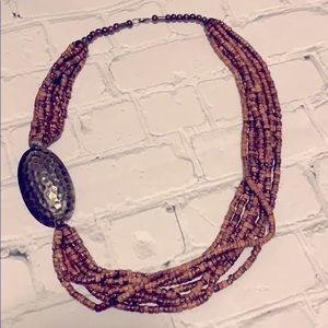 Chico’s Wooden Bead Statement Necklace